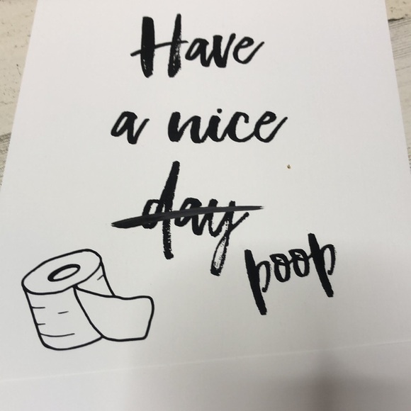 4 Funny Bathroom Signs Poop Flush Cardstock 8 x 11 - Picture 3 of 7